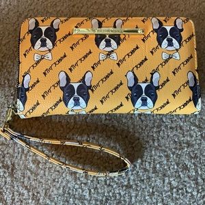 Betsey Johnson French Bulldog Zip Wallet